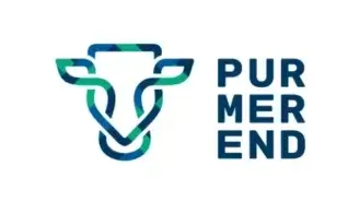 Logo van purmerend met een gestileerde groene en blauwe stierenkop naast de merknaam in vet, schreefloos lettertype.