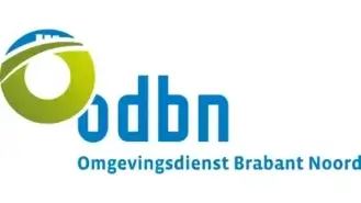 Logo van omgevingsdienst brabant noord (odbn) met een gestileerde groene en blauwe cirkel met het acroniem 'odbn' in kleine letters.