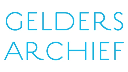 Logo van Gelders Archief met de naam in vetgedrukte blauwe hoofdletters op een witte achtergrond.