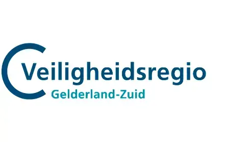 Logo van veiligheidsregio gelderland-zuid, voorzien van een blauwe letter "c" en de naam in donkerblauw lettertype.