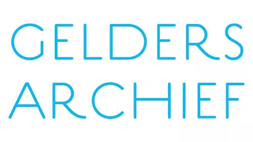 Logo van Gelders Archief met de naam in vetgedrukte blauwe hoofdletters op een witte achtergrond.