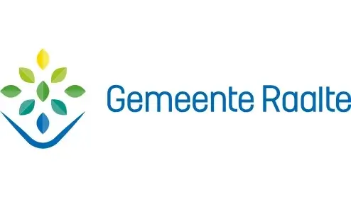 Logo van Gemeente Raalte, met een gestileerde boom met veelkleurige bladeren en de tekst "Gemeente Raalte" in het blauw.