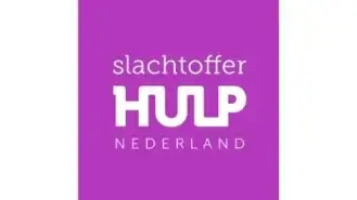 Logo voor Slachtoffer Hulp Nederland op een paarse achtergrond met witte tekst.