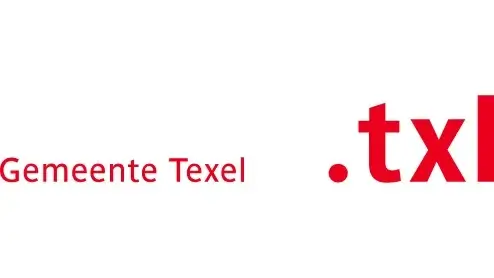 Logo van Gemeente Texel met de tekst ".txl" in het rood.