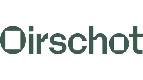 Het woord "Oirschot" is geschreven in kleine groene letters, waarbij de letter "O" en de tweede "o" vervangen zijn door effen vierkanten Het woord "Oirschot" is geschreven in kleine groene letters, waarbij de letter "O" en de tweede "o" vervangen zijn door effen vierkanten.