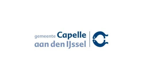 Logo van de gemeente Capelle aan den IJssel, met twee blauwe vissen die een cirkel vormen, met links de naam van de gemeente in blauwe Nederlandse tekst Logo van de gemeente Capelle aan den IJssel, met twee blauwe vissen die een cirkel vormen, met links de naam van de gemeente in blauwe Nederlandse tekst.