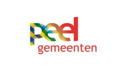 Logo met het woord "peel" in kleurrijke, overlappende letters boven het woord "gemeenten" in rode kleine letters, op een witte achtergrond.