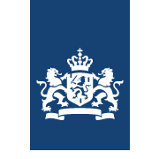 Het witte wapen van de Nederlandse regering met twee leeuwen en een kroon op een blauwe achtergrond Het witte wapen van de Nederlandse regering met twee leeuwen en een kroon op een blauwe achtergrond.