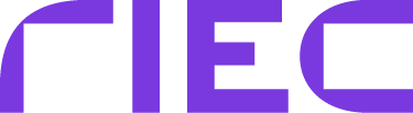Paarse geometrische vormen die lijken op gestileerde, abstracte letters op een lichtgrijze achtergrond.