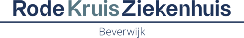 Logo voor het Rode Kruis Ziekenhuis met ‘Rode Kruis Ziekenhuis’ in grote letters en ‘Beverwijk’ in kleinere letters daaronder, gescheiden door een horizontale lijn.
