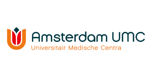 Het logo van Amsterdam UMC met een gestileerde tulp en de tekst „Amsterdam UMC Universitair Medische Centra” in oranje en donkergroen.