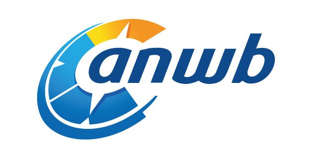 Blauw en oranje ANWB-logo met een gestileerd kompas en de tekst „anwb“ in blauwe kleine letters Blauw en oranje ANWB-logo met een gestileerd kompas en de tekst „anwb“ in blauwe kleine letters.