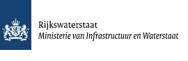 Het logo van Rijkswaterstaat met de Nederlandse tekst „Ministerie van Infrastructuur en Waterstaat” en een blauw embleem met daarop een witte leeuw en een kroon Het logo van Rijkswaterstaat met de Nederlandse tekst „Ministerie van Infrastructuur en Waterstaat” en een blauw embleem met daarop een witte leeuw en een kroon.