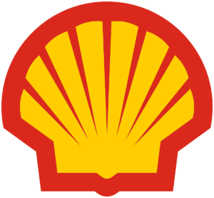 Het Shell-logo, bestaande uit een gele sint-jakobsschelp met een rode omtrek op een witte achtergrond.